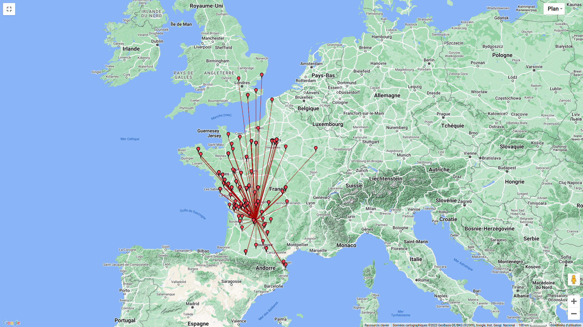 Map contacts 1296 Mhz